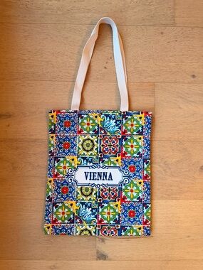 Vienna Tote Bag in Multicolor Tiles